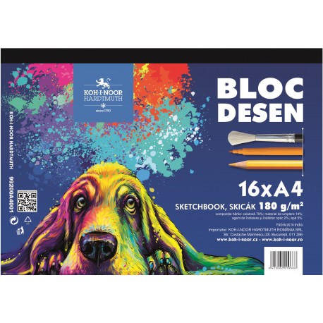 Bloc desen A4 design ANIMALE hartie aquarel: 180g 16coli